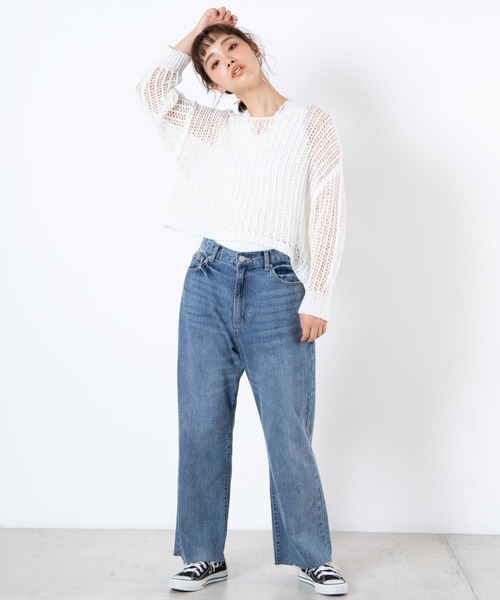 WEGO（ウィゴー）の「WEGO/透かし編みセーター（ニット/セーター・レディース・グリーン系その他/ホワイト・FREE）」の9枚目の写真