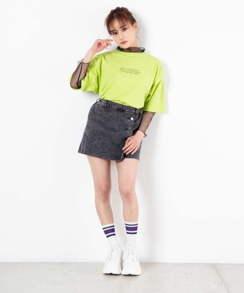 WEGO(ウィゴー)の「WEGO/カラーケミカルミニスカパン(スカート・レディース・ブラック/ブルー/グリーン・FREE)」の4枚目の写真