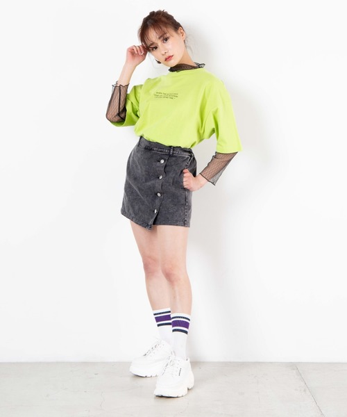 WEGO(ウィゴー)の「WEGO/カラーケミカルミニスカパン(スカート・レディース・ブラック/ブルー/グリーン・FREE)」の5枚目の写真