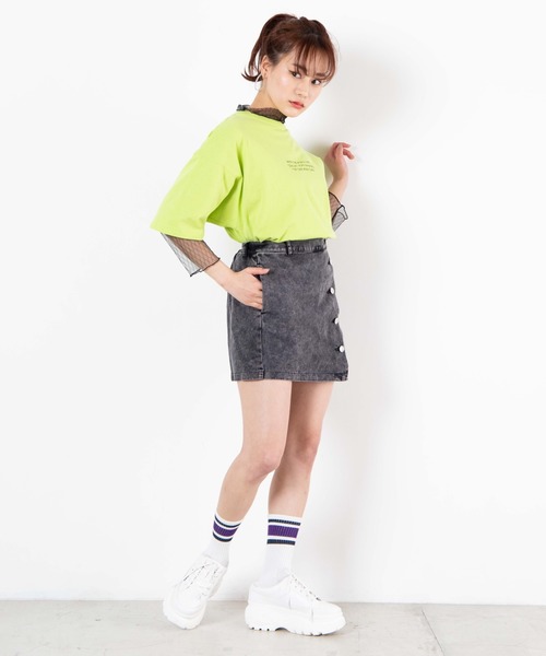 WEGO(ウィゴー)の「WEGO/カラーケミカルミニスカパン(スカート・レディース・ブラック/ブルー/グリーン・FREE)」の6枚目の写真