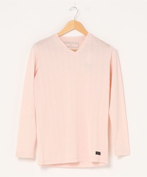 CUSTOM CULTURE（カスタムカルチャー）の「【CUSTOM CULTURE】　ヘリンボーンジャガード ロンTEE（Tシャツ/カットソー・メンズ・ホワイト/ブラック/ピンク/グレー・1/3/2/4）」の4枚目の写真