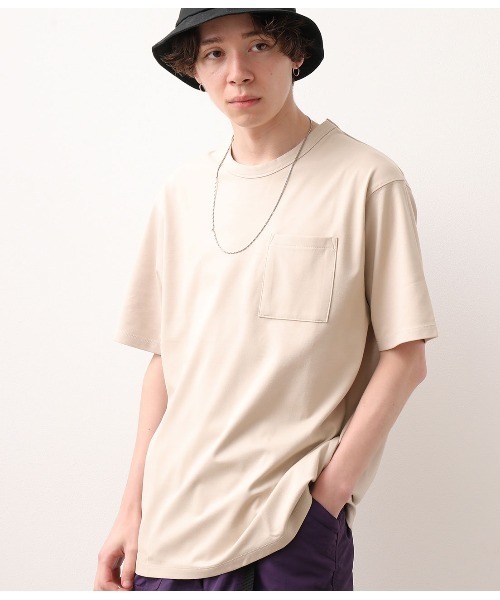 JUNRED(ジュンレッド)の「バックメッシュポンチクルー(Tシャツ/カットソー・メンズ・ホワイト/ブラック/ベージュ/サックスブルー/ブルー系その他4・S/M/L)」の3枚目の写真