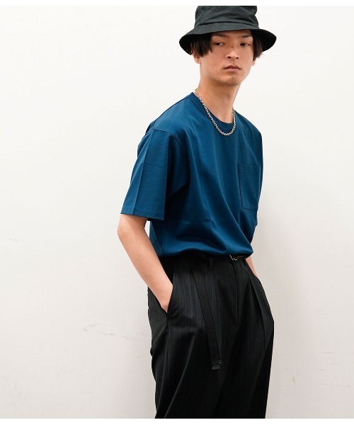 JUNRED(ジュンレッド)の「バックメッシュポンチクルー(Tシャツ/カットソー・メンズ・ホワイト/ブラック/ベージュ/サックスブルー/ブルー系その他4・S/M/L)」の10枚目の写真