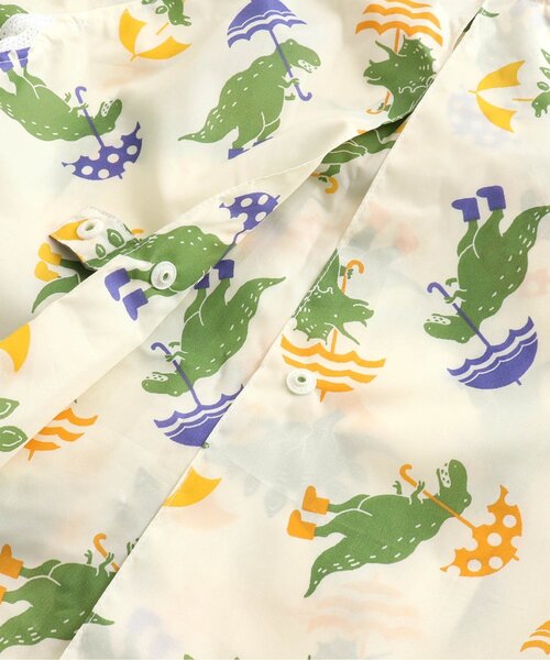 apres les cours（アプレレクール）の「■雨の日恐竜柄ランドコート（レインコート/ポンチョ・キッズ・ネイビー/オフホワイト・130/110/120/100）」の13枚目の写真