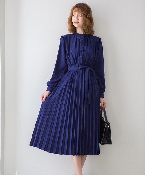 【セール】プリーツシャツマキシワンピース（シャツワンピース）｜LUGG NAGG（ラグナグ）