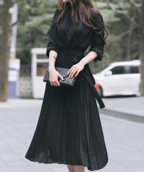 【セール】プリーツシャツマキシワンピース（シャツワンピース）｜LUGG NAGG（ラグナグ）