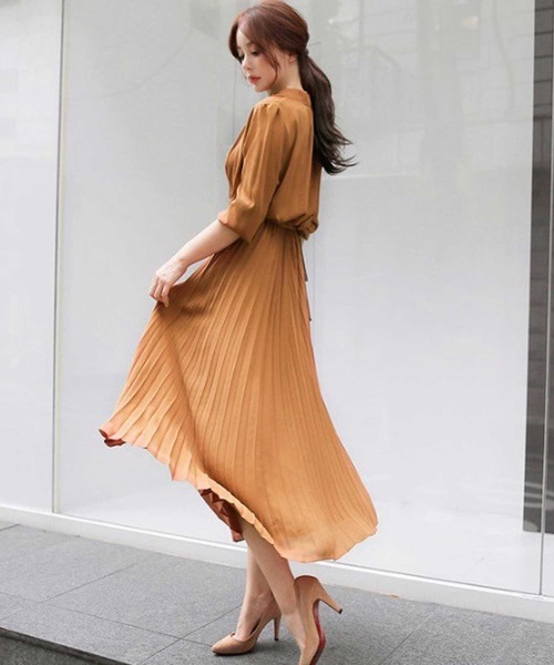 【セール】プリーツシャツマキシワンピース（シャツワンピース）｜LUGG NAGG（ラグナグ）