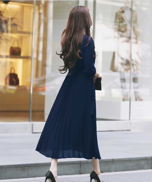 【セール】プリーツシャツマキシワンピース（シャツワンピース）｜LUGG NAGG（ラグナグ）