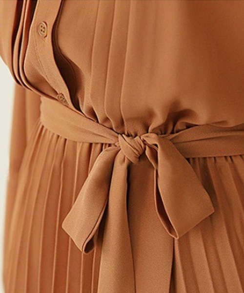 【セール】プリーツシャツマキシワンピース（シャツワンピース）｜LUGG NAGG（ラグナグ）