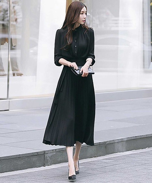 【セール】プリーツシャツマキシワンピース（シャツワンピース）｜LUGG NAGG（ラグナグ）