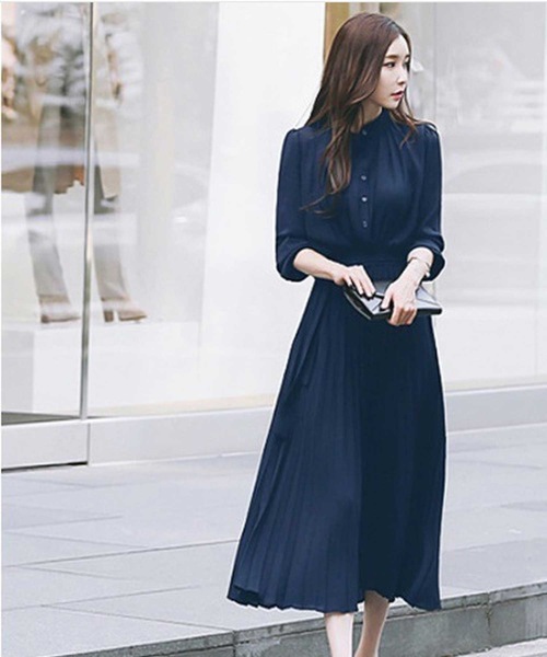 【セール】プリーツシャツマキシワンピース（シャツワンピース）｜LUGG NAGG（ラグナグ）