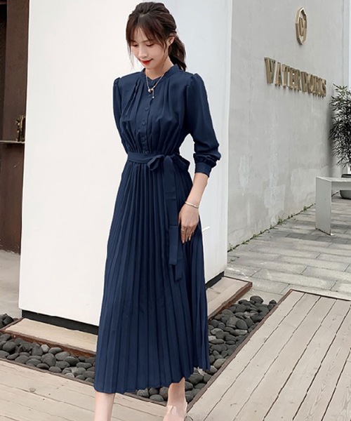 【セール】プリーツシャツマキシワンピース（シャツワンピース）｜LUGG NAGG（ラグナグ）