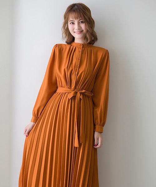 【セール】プリーツシャツマキシワンピース（シャツワンピース）｜LUGG NAGG（ラグナグ）