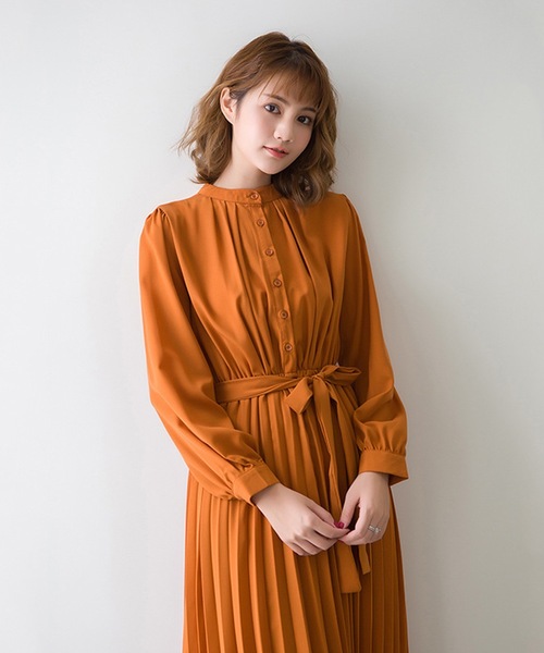 【セール】プリーツシャツマキシワンピース（シャツワンピース）｜LUGG NAGG（ラグナグ）