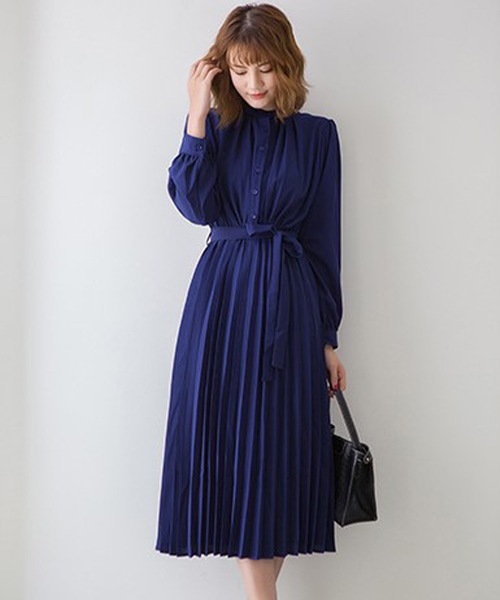 【セール】プリーツシャツマキシワンピース（シャツワンピース）｜LUGG NAGG（ラグナグ）
