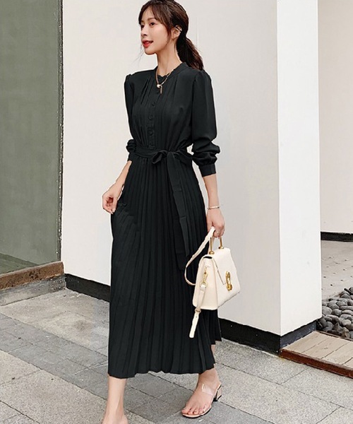 【セール】プリーツシャツマキシワンピース（シャツワンピース）｜LUGG NAGG（ラグナグ）