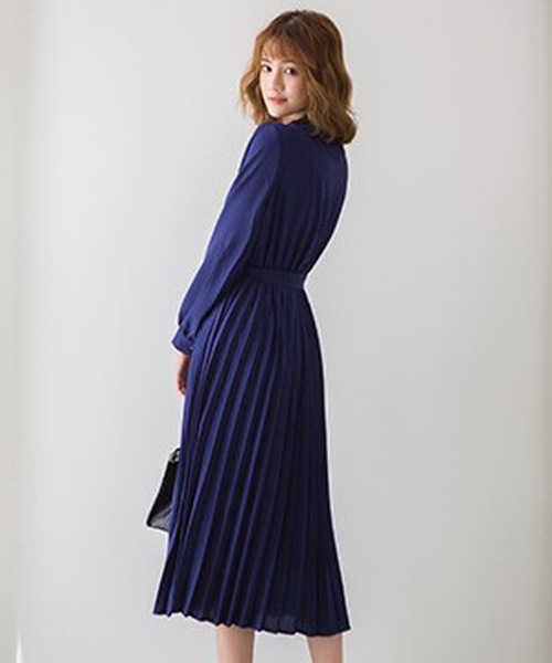 【セール】プリーツシャツマキシワンピース（シャツワンピース）｜LUGG NAGG（ラグナグ）