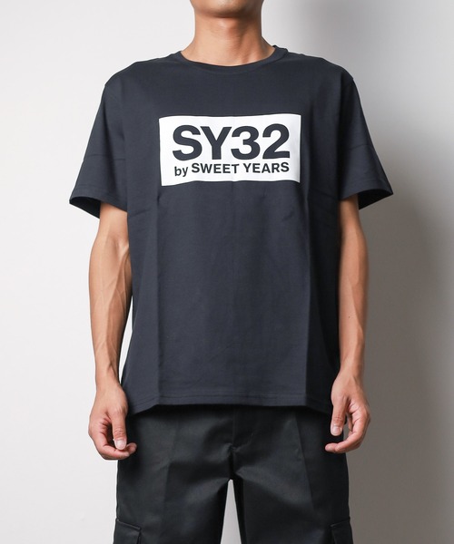 【セール】SY32 by SWEET YEARS/BOXロゴT（Tシャツ/カットソー）｜SY32 by SWEET YEARS（エスワイサーティトゥバイスィートイヤーズ）