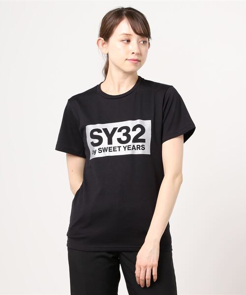 【セール】SY32 by SWEET YEARS/BOXロゴT（Tシャツ/カットソー）｜SY32 by SWEET YEARS（エスワイサーティトゥバイスィートイヤーズ）