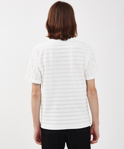 5351 Pour Les Hommes ベロアカットソー 5351 POUR LES HOMMES tシャツ 総柄 ベロア Vネック 長袖 ニット
