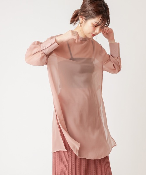 natural couture（ナチュラルクチュール）の「【WEB限定】プチハイロングチュニック（シャツ/ブラウス・レディース・ブラック/ベージュ/ブラウン/ピンク/アイボリー・FREE）」の5枚目の写真