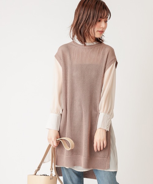 natural couture（ナチュラルクチュール）の「【WEB限定】プチハイロングチュニック（シャツ/ブラウス・レディース・ブラック/ベージュ/ブラウン/ピンク/アイボリー・FREE）」の2枚目の写真