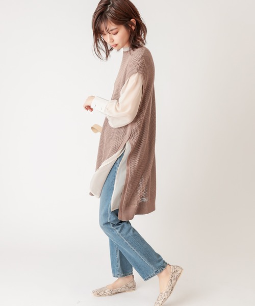 natural couture（ナチュラルクチュール）の「【WEB限定】プチハイロングチュニック（シャツ/ブラウス・レディース・ブラック/ベージュ/ブラウン/ピンク/アイボリー・FREE）」の6枚目の写真