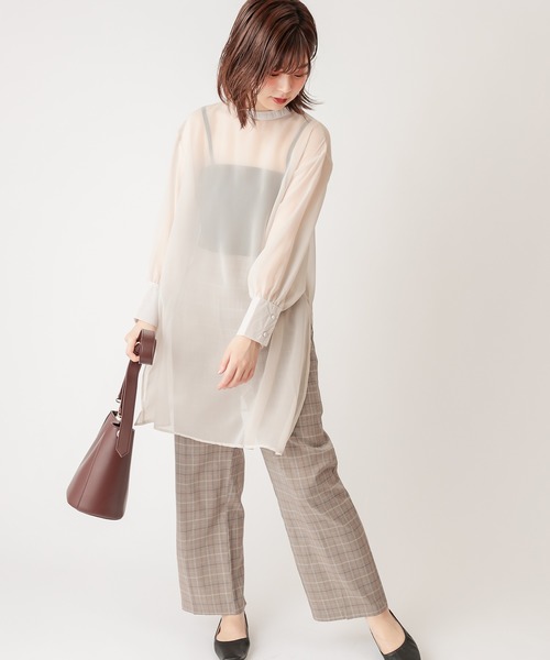 natural couture（ナチュラルクチュール）の「【WEB限定】プチハイロングチュニック（シャツ/ブラウス・レディース・ブラック/ベージュ/ブラウン/ピンク/アイボリー・FREE）」の8枚目の写真