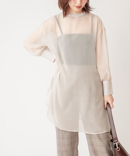 natural couture（ナチュラルクチュール）の「【WEB限定】プチハイロングチュニック（シャツ/ブラウス・レディース・ブラック/ベージュ/ブラウン/ピンク/アイボリー・FREE）」の10枚目の写真