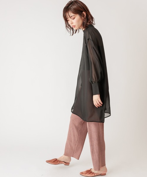 natural couture（ナチュラルクチュール）の「【WEB限定】プチハイロングチュニック（シャツ/ブラウス・レディース・ブラック/ベージュ/ブラウン/ピンク/アイボリー・FREE）」の11枚目の写真