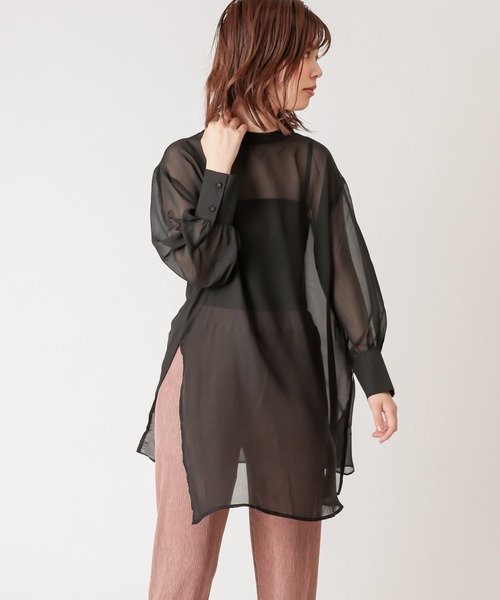 natural couture（ナチュラルクチュール）の「【WEB限定】プチハイロングチュニック（シャツ/ブラウス・レディース・ブラック/ベージュ/ブラウン/ピンク/アイボリー・FREE）」の12枚目の写真