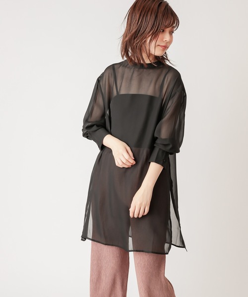 natural couture（ナチュラルクチュール）の「【WEB限定】プチハイロングチュニック（シャツ/ブラウス・レディース・ブラック/ベージュ/ブラウン/ピンク/アイボリー・FREE）」の13枚目の写真