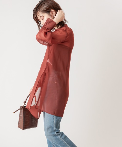 natural couture（ナチュラルクチュール）の「【WEB限定】プチハイロングチュニック（シャツ/ブラウス・レディース・ブラック/ベージュ/ブラウン/ピンク/アイボリー・FREE）」の15枚目の写真