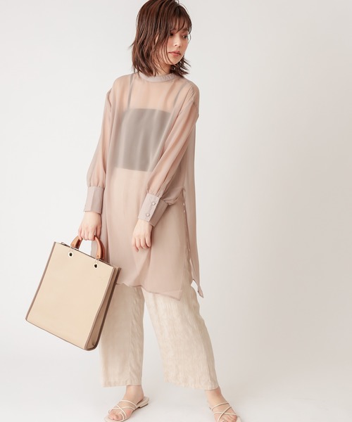 natural couture（ナチュラルクチュール）の「【WEB限定】プチハイロングチュニック（シャツ/ブラウス・レディース・ブラック/ベージュ/ブラウン/ピンク/アイボリー・FREE）」の17枚目の写真