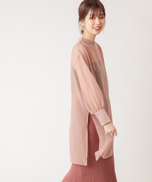 natural couture（ナチュラルクチュール）の「【WEB限定】プチハイロングチュニック（シャツ/ブラウス・レディース・ブラック/ベージュ/ブラウン/ピンク/アイボリー・FREE）」の21枚目の写真