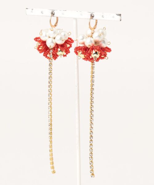 tone(トーン)の「【Tie】 rhinestone・ピアス(ピアス(両耳用)・レディース・パープル/グレー/クリア/レッド/パープル系その他/レッド系その他・FREE)」の5枚目の写真