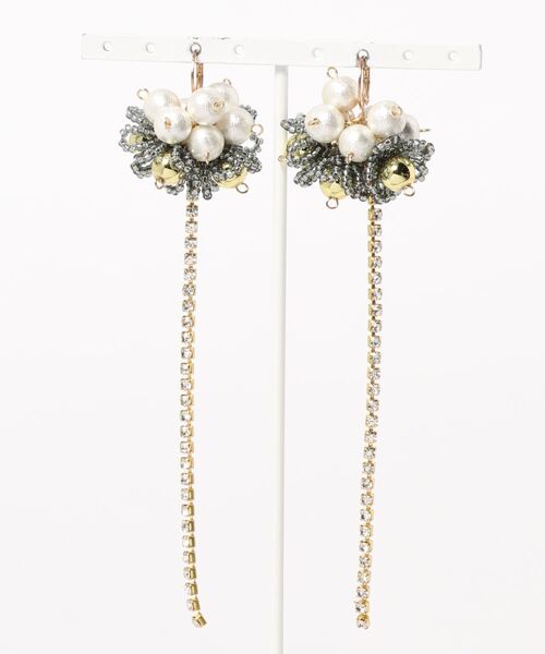tone(トーン)の「【Tie】 rhinestone・ピアス(ピアス(両耳用)・レディース・パープル/グレー/クリア/レッド/パープル系その他/レッド系その他・FREE)」の1枚目の写真
