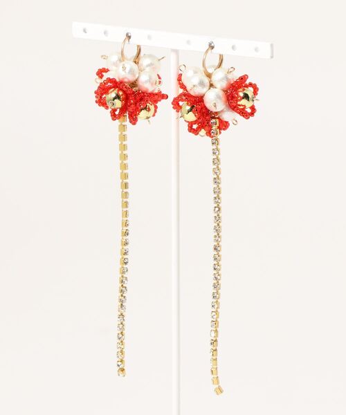 tone(トーン)の「【Tie】 rhinestone・ピアス(ピアス(両耳用)・レディース・パープル/グレー/クリア/レッド/パープル系その他/レッド系その他・FREE)」の4枚目の写真