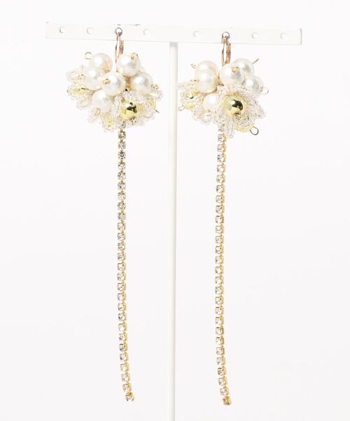 tone(トーン)の「【Tie】 rhinestone・ピアス(ピアス(両耳用)・レディース・パープル/グレー/クリア/レッド/パープル系その他/レッド系その他・FREE)」の6枚目の写真