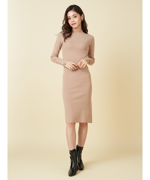 ROYAL PARTY（ロイヤルパーティー）の「【洗えるニットワンピース】タイトワンピース（ワンピース・レディース・ベージュ/レッド/ブラック/ベージュ系その他2・ｼｮｰﾄ/ﾛﾝｸﾞ）」の6枚目の写真