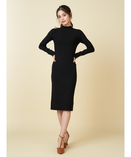 ROYAL PARTY（ロイヤルパーティー）の「【洗えるニットワンピース】タイトワンピース（ワンピース・レディース・ベージュ/レッド/ブラック/ベージュ系その他2・ｼｮｰﾄ/ﾛﾝｸﾞ）」の5枚目の写真