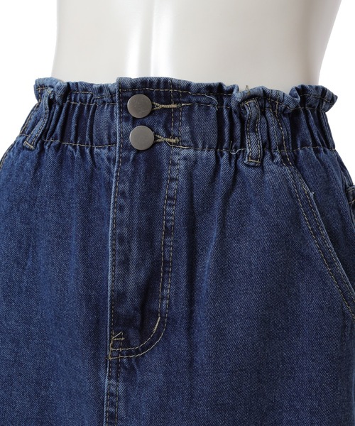 fifth calin（フィフスカラン）の「サイドスリットデニムギャザースカート（スカート・レディース・ブルー・LARGE/MEDIUM/SMALL）」の4枚目の写真