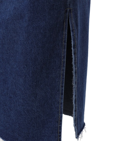 fifth calin（フィフスカラン）の「サイドスリットデニムギャザースカート（スカート・レディース・ブルー・LARGE/MEDIUM/SMALL）」の8枚目の写真