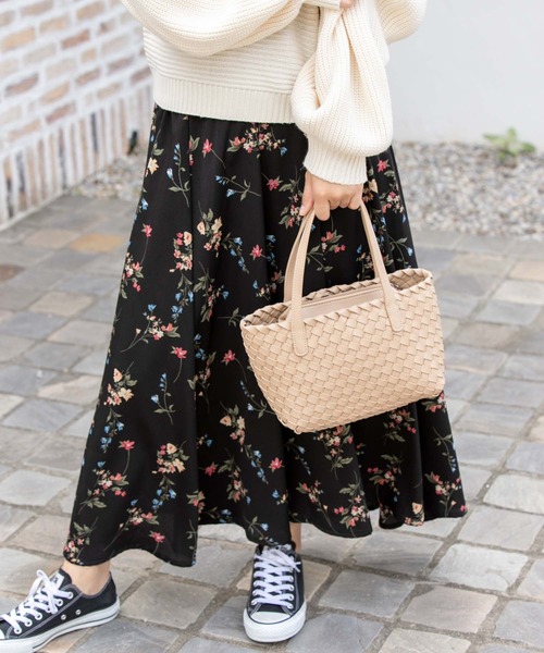 Edit Sheen（エディットシーン）の「細編みミニトートバッグ（トートバッグ・レディース・ブラック/ベージュ・FREE）」の2枚目の写真