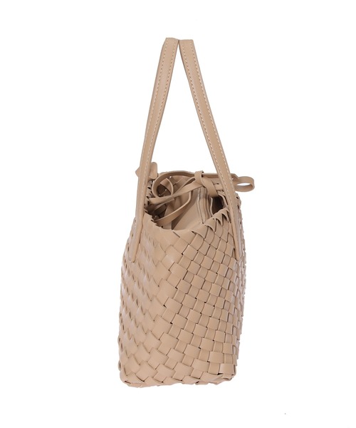 Edit Sheen（エディットシーン）の「細編みミニトートバッグ（トートバッグ・レディース・ブラック/ベージュ・FREE）」の4枚目の写真