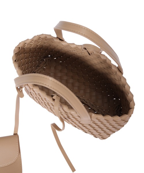 Edit Sheen（エディットシーン）の「細編みミニトートバッグ（トートバッグ・レディース・ブラック/ベージュ・FREE）」の7枚目の写真