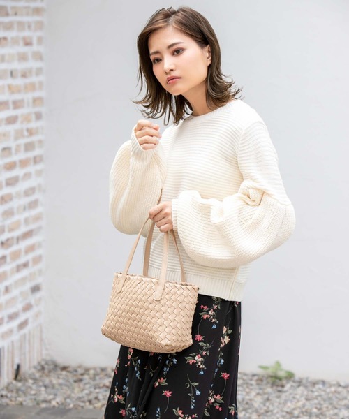 Edit Sheen（エディットシーン）の「細編みミニトートバッグ（トートバッグ・レディース・ブラック/ベージュ・FREE）」の13枚目の写真