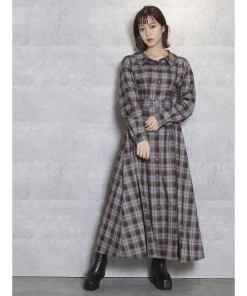 dazzlin（ダズリン）の「ロングシャツワンピース（ワンピース・レディース・ブラウン/ベージュ/その他1・FREE）」の8枚目の写真