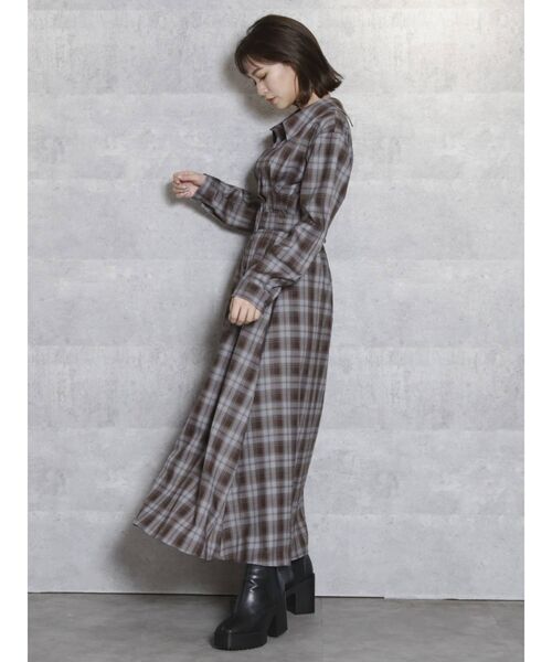 dazzlin（ダズリン）の「ロングシャツワンピース（ワンピース・レディース・ブラウン/ベージュ/その他1・FREE）」の10枚目の写真