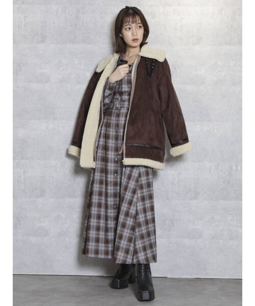 dazzlin（ダズリン）の「ロングシャツワンピース（ワンピース・レディース・ブラウン/ベージュ/その他1・FREE）」の14枚目の写真